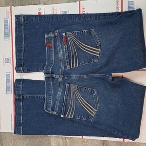 7 For All Mankind Women's Dark Blue Flare Jeans